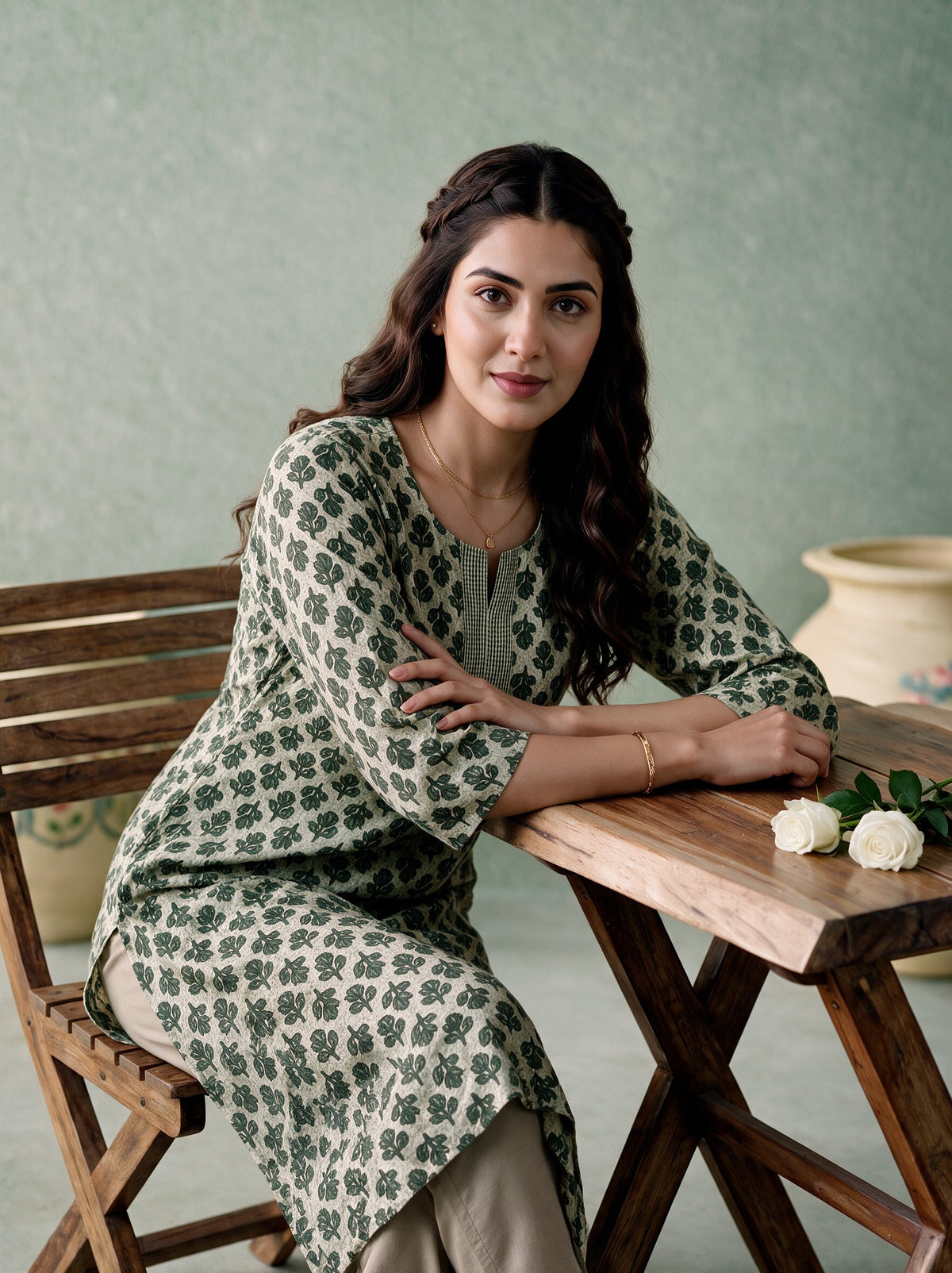 Juniper Women Green Kurta