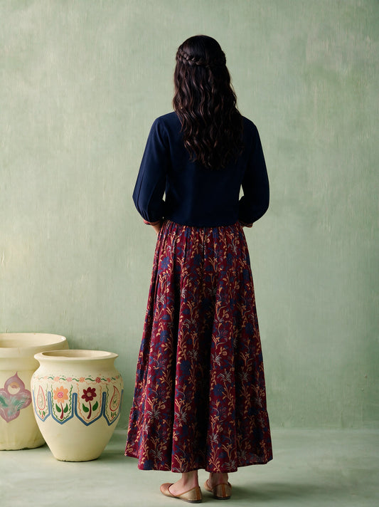 Juniper Women NAVY & MAROON TOP SKIRT