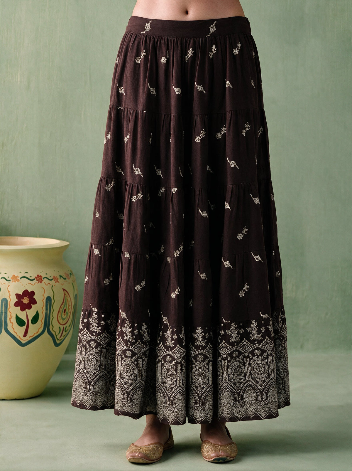 Juniper Women BEIGE & BROWN TOP SKIRT