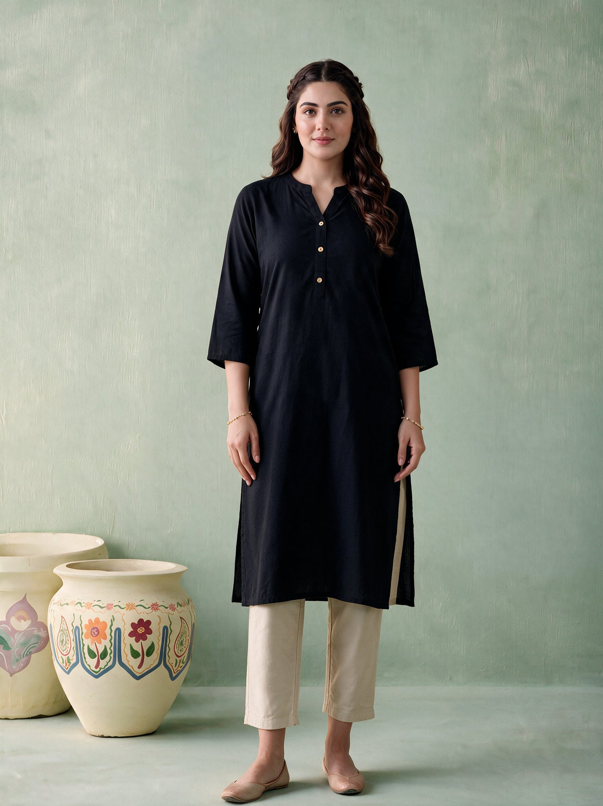 Juniper Women Black Kurta