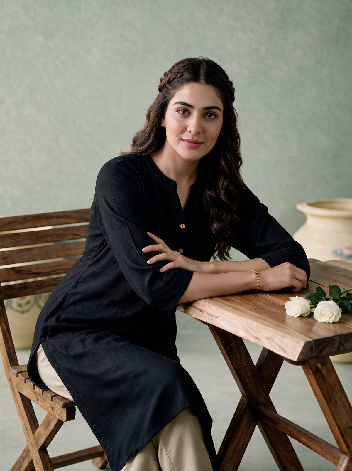 Juniper Women Black Kurta