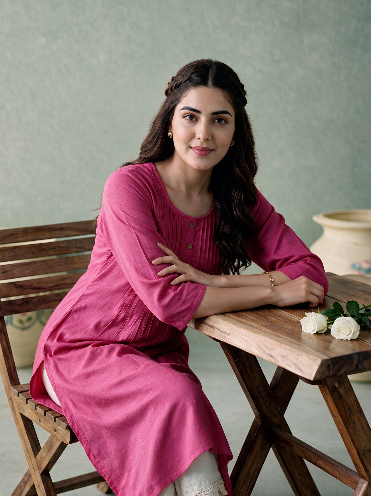 Juniper Women Fuchsia Kurta