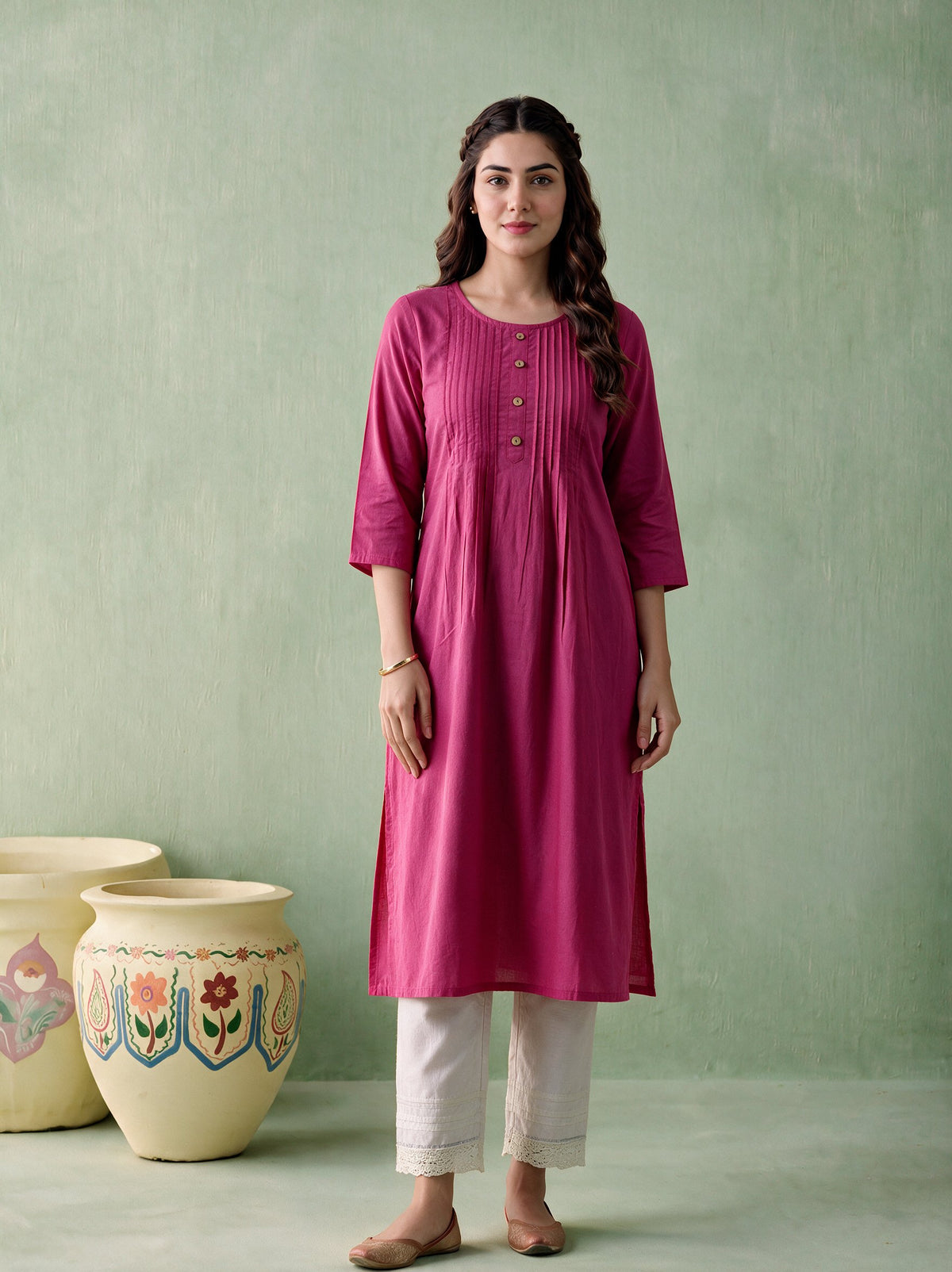 Juniper Women Magenta Kurta