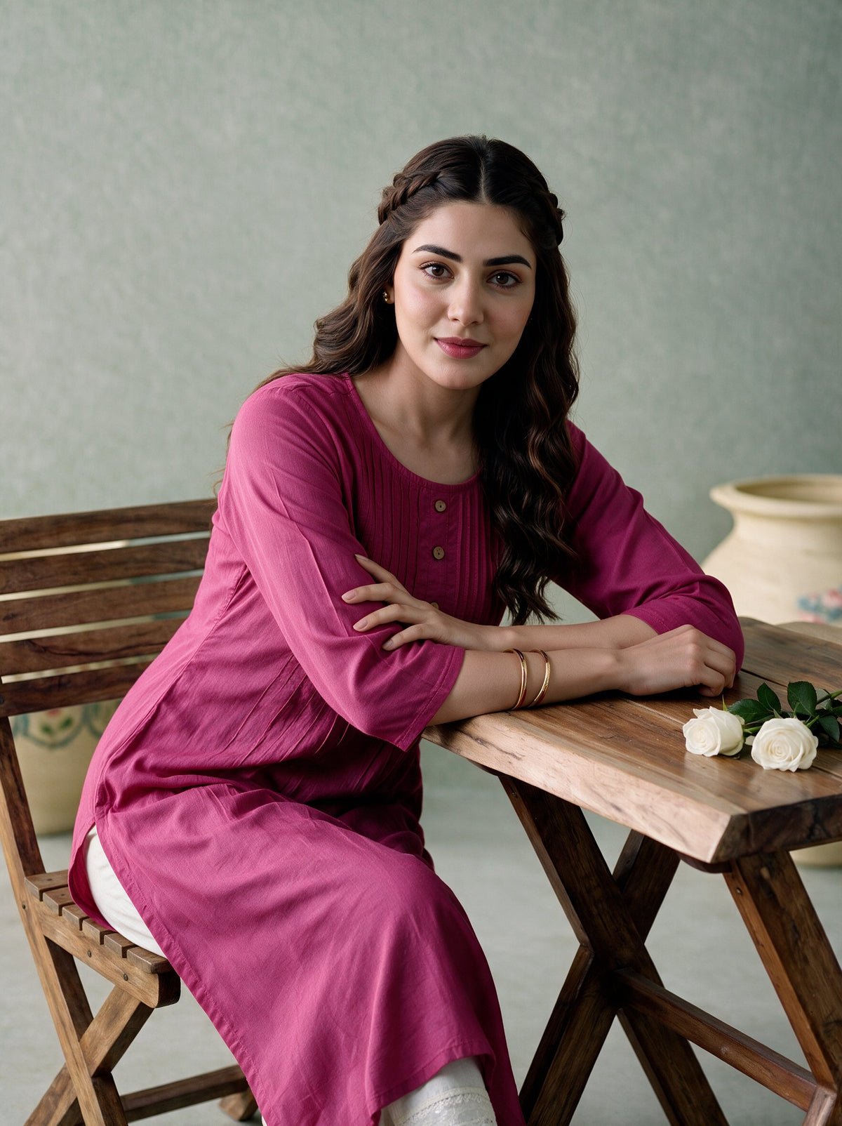 Juniper Women Magenta Kurta
