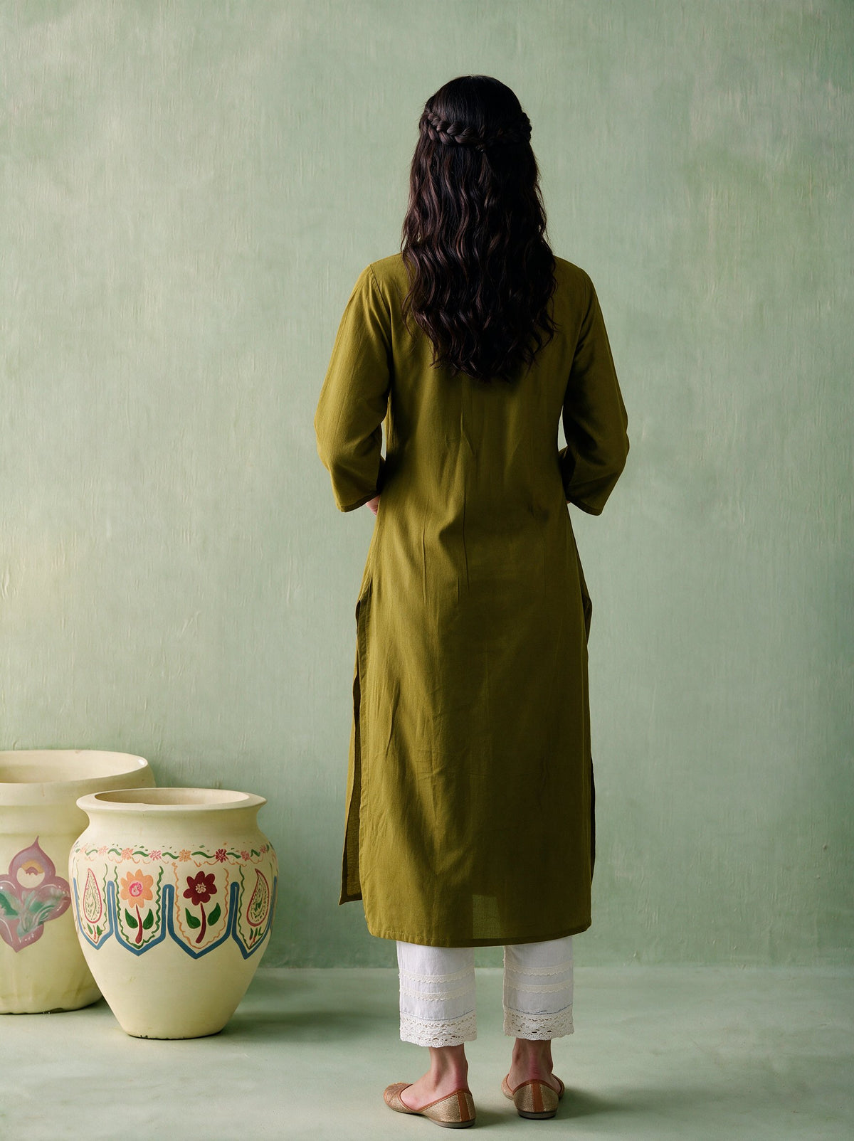Juniper Women Olive Kurta