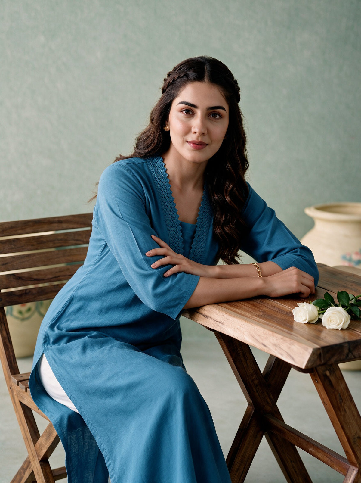 Juniper Women Powderblue Kurta