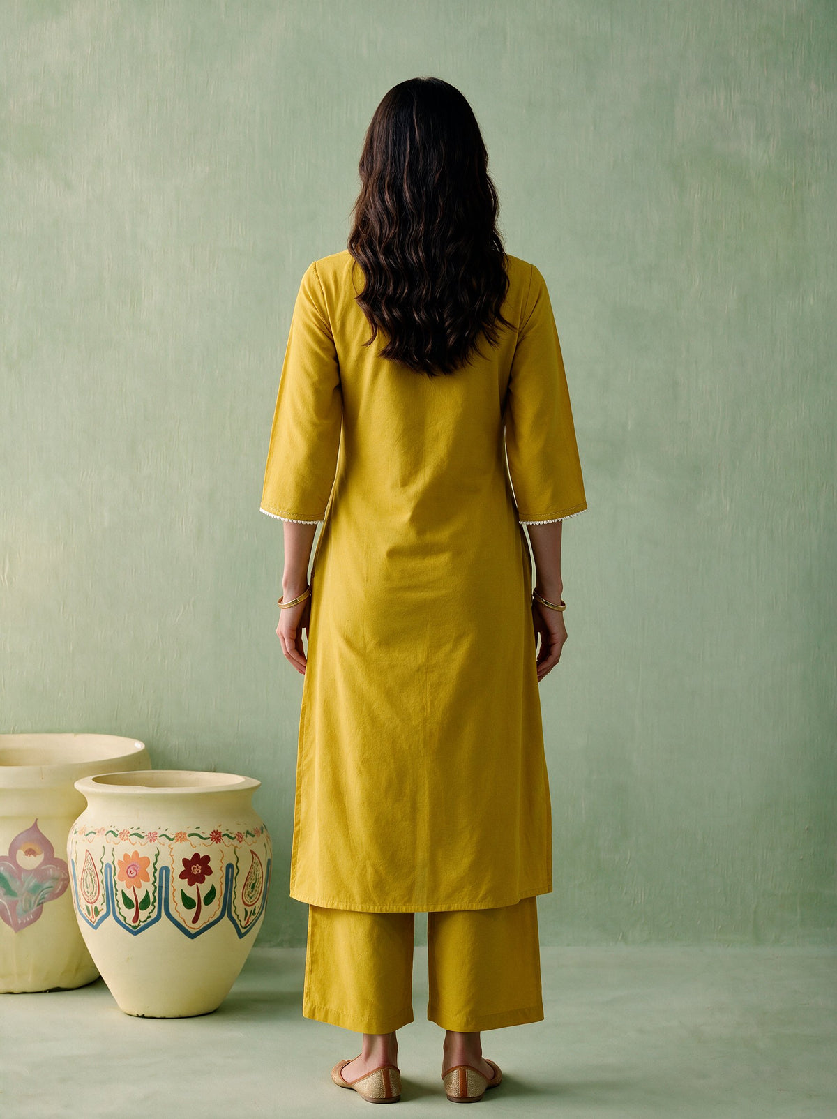 Juniper Women Gold Kurta & Pant