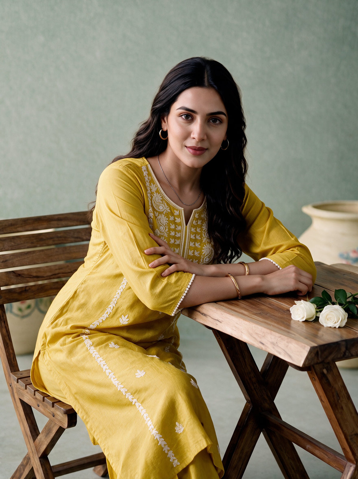 Juniper Women Gold Kurta & Pant