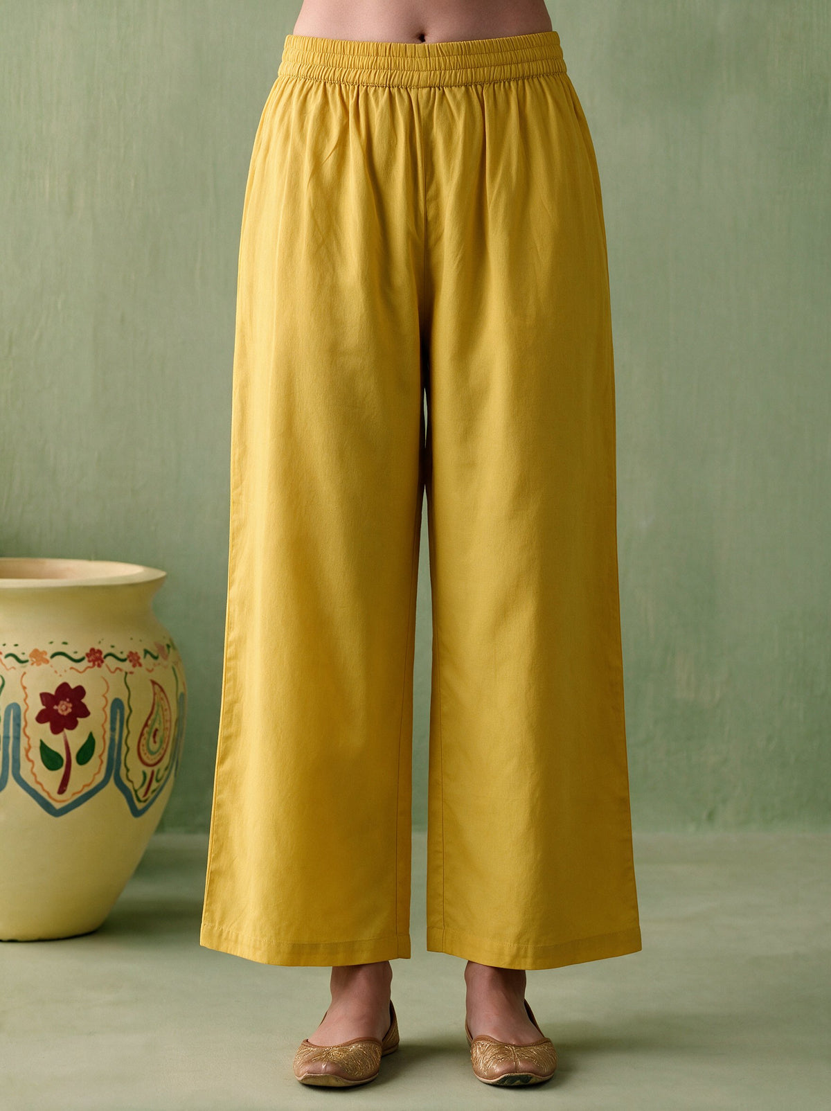 Juniper Women Gold Kurta & Pant