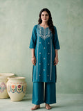 Juniper Women Turquoise Kurta & Pant