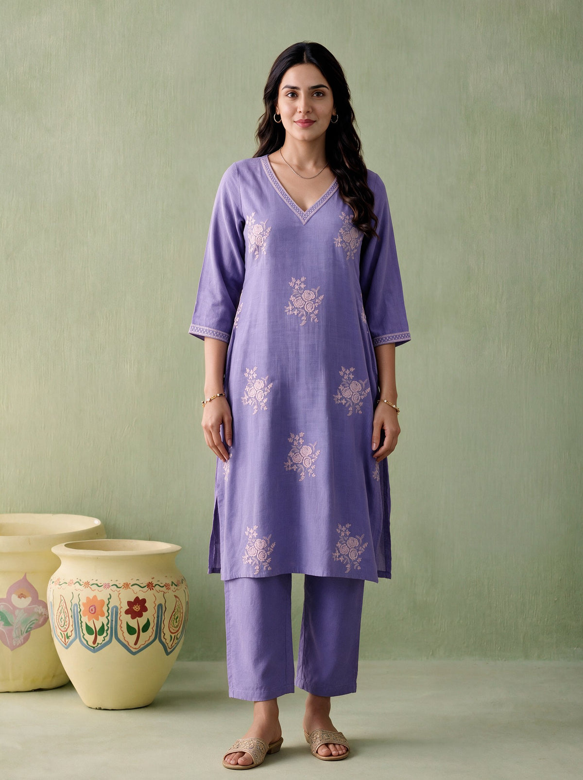 Juniper Women Lilac Kurta & Pant