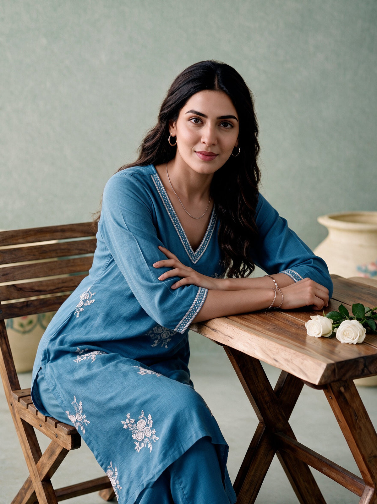 Juniper Women Powderblue Kurta & Pant