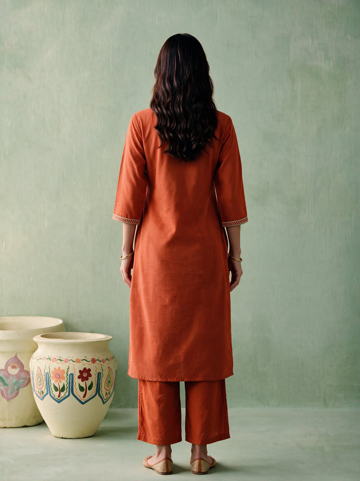 Juniper Women Rust Kurta & Pant