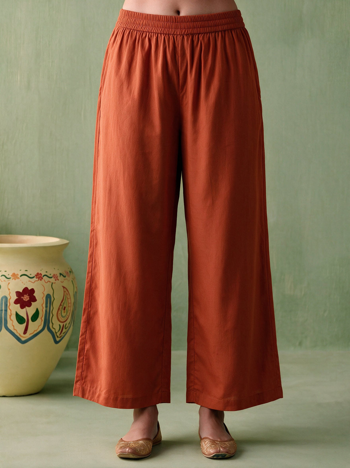 Juniper Women Rust Kurta & Pant