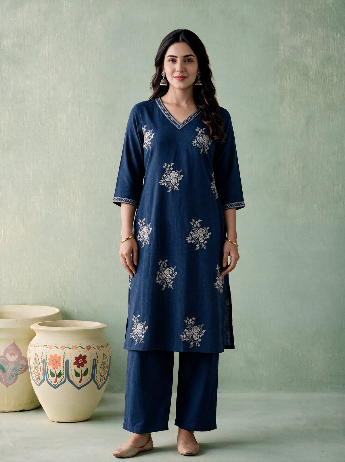 Juniper Women Steelblue Kurta & Pant
