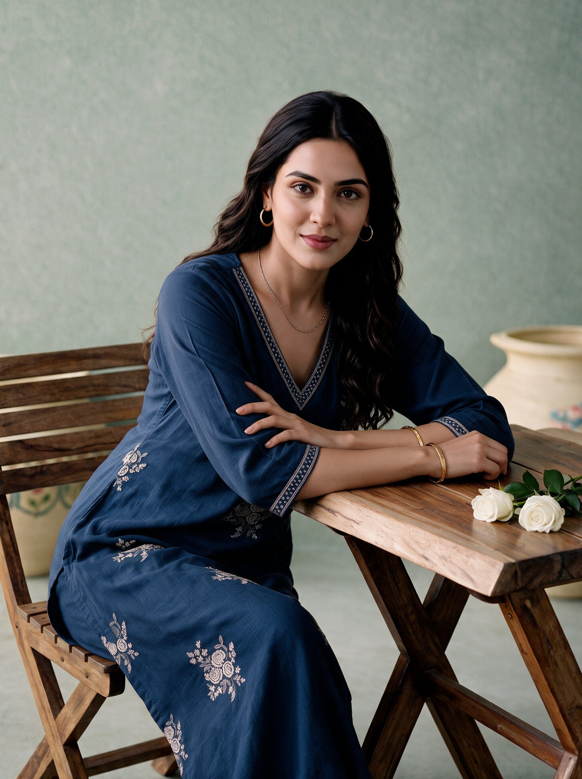 Juniper Women Steelblue Kurta & Pant