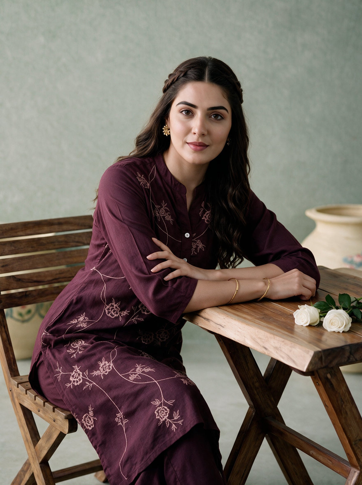 Juniper Women Brown Kurta & Pant