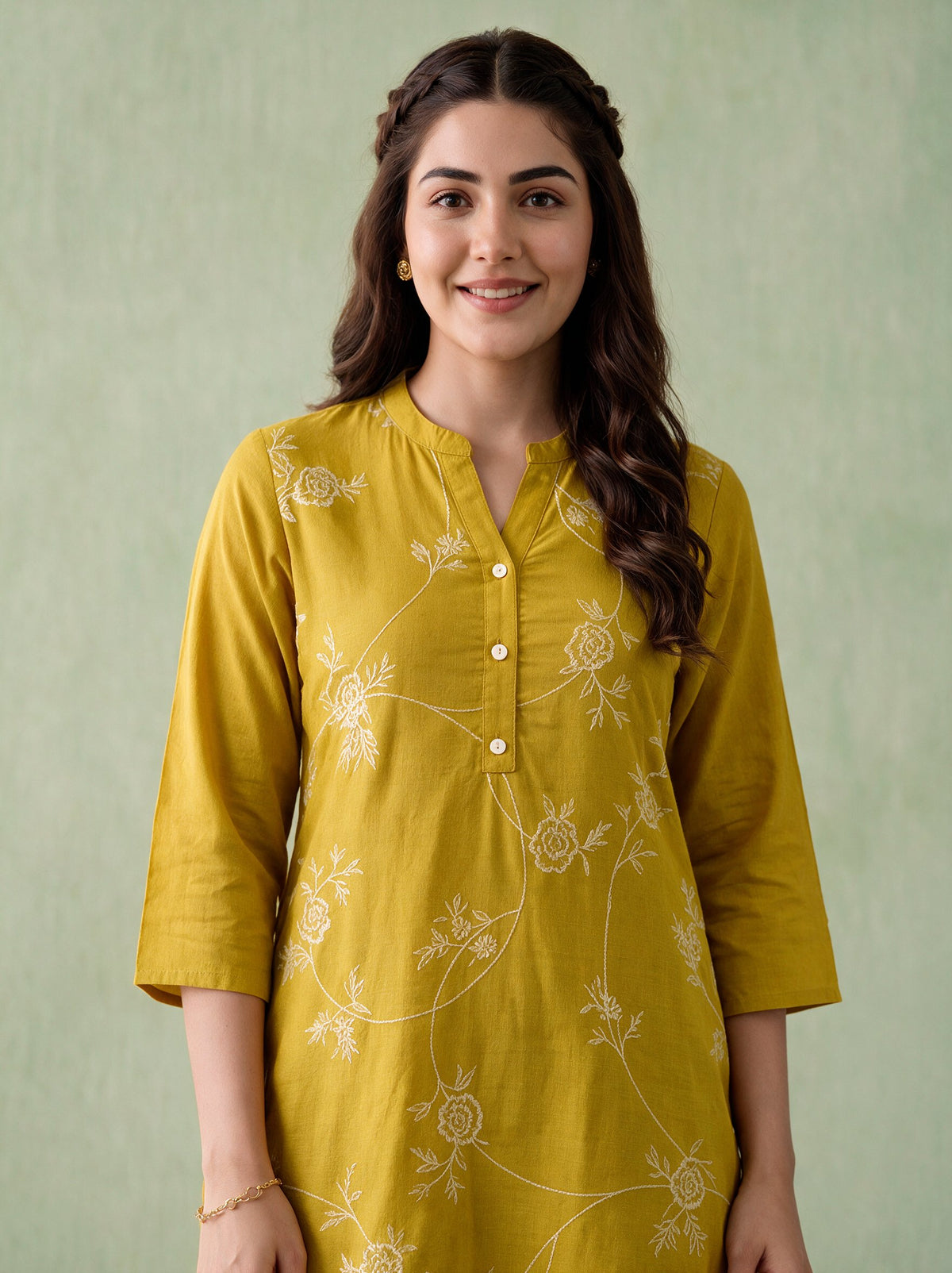 Juniper Women Gold Kurta & Pant