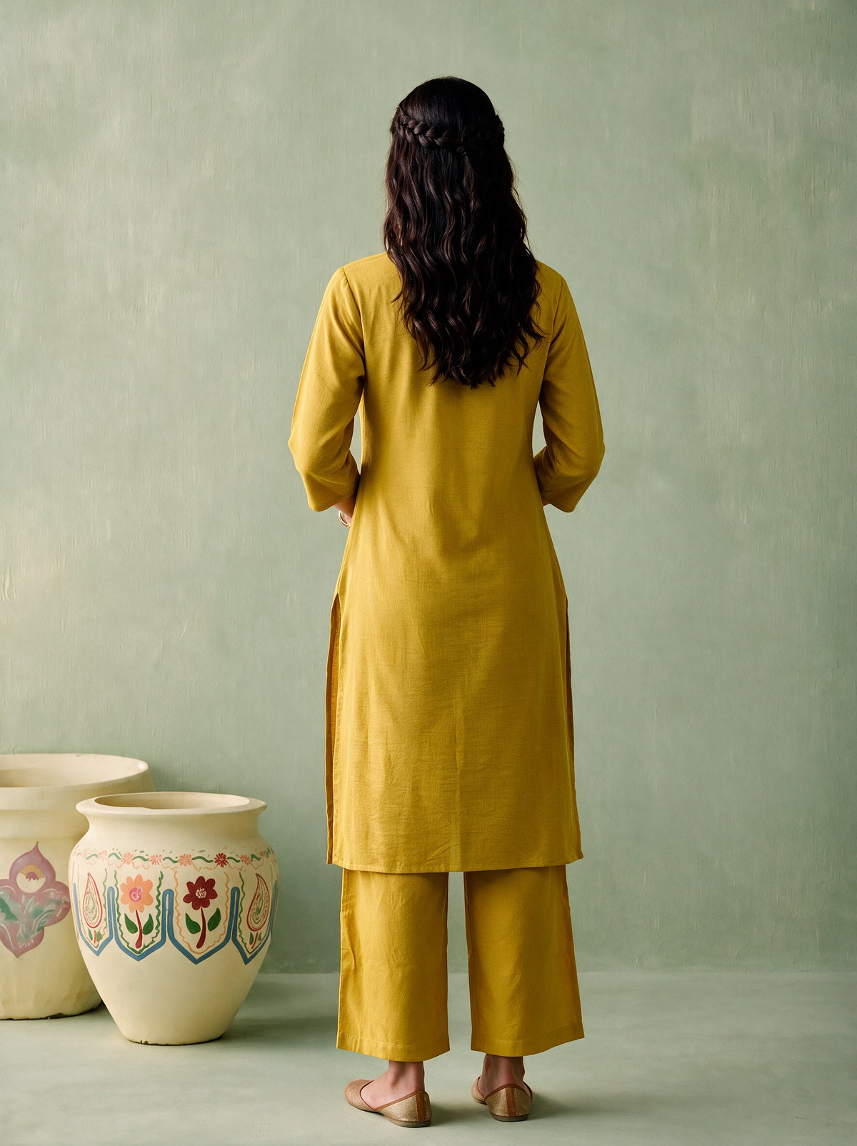 Juniper Women Gold Kurta & Pant
