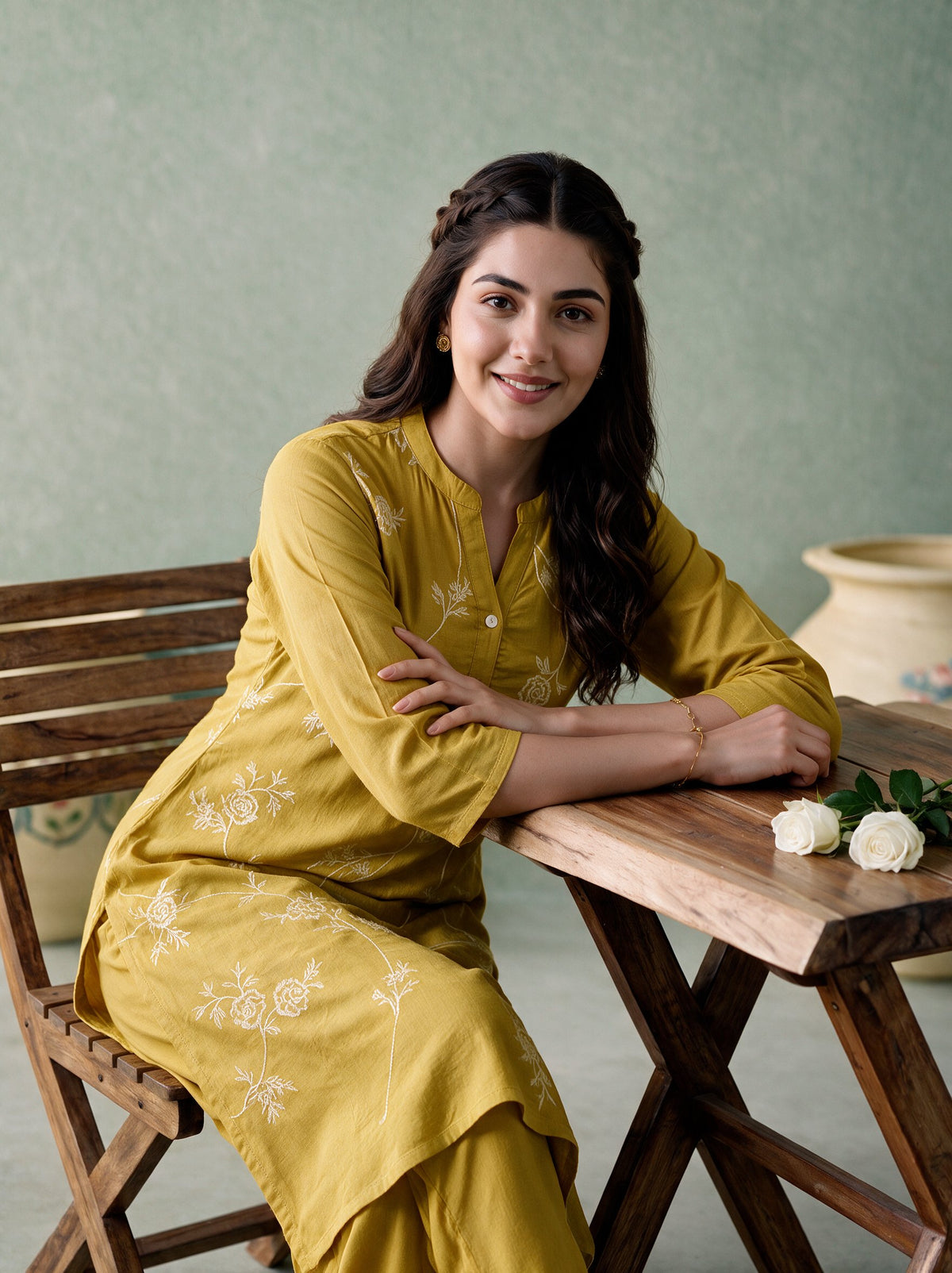 Juniper Women Gold Kurta & Pant