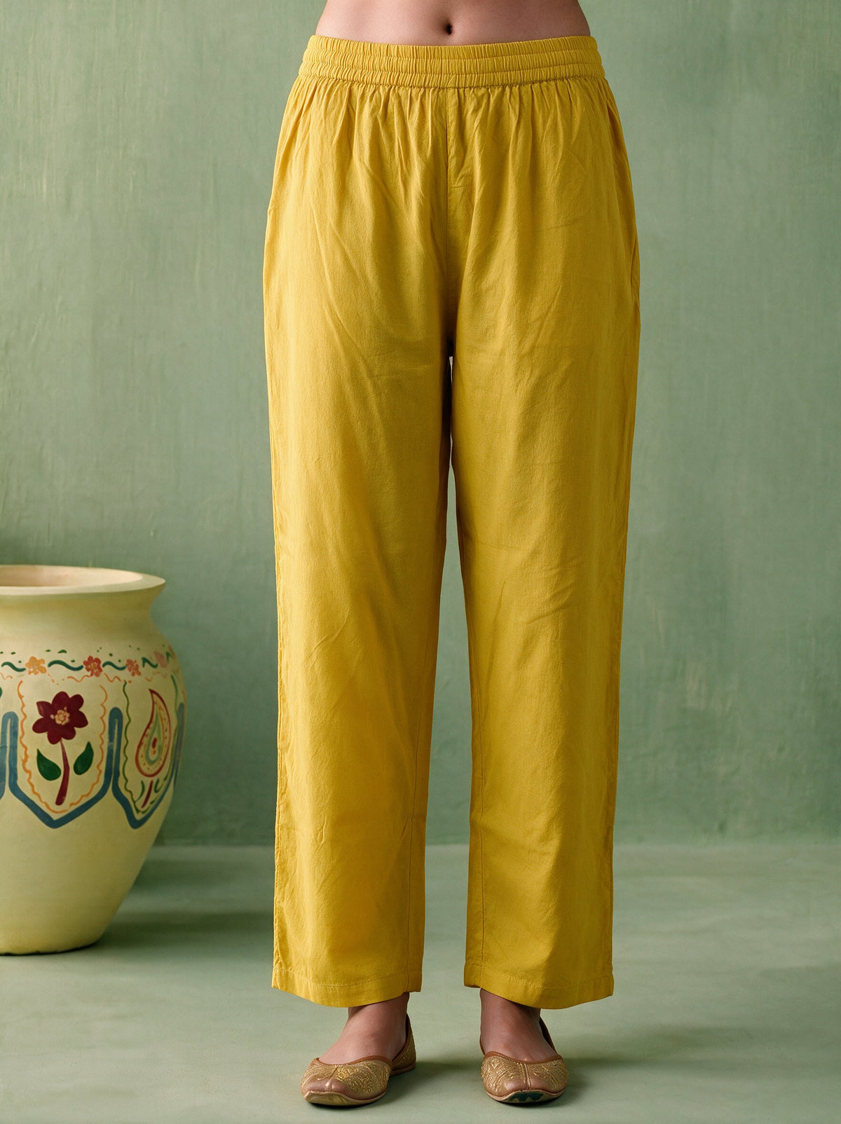 Juniper Women Gold Kurta & Pant