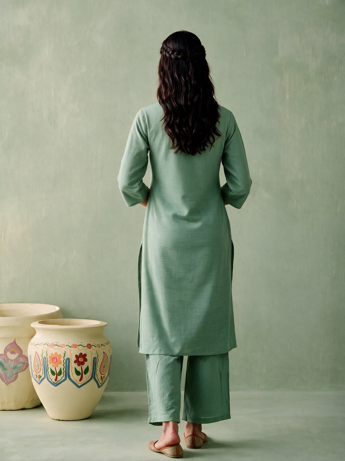 Juniper Women Sagegreen Kurta & Pant