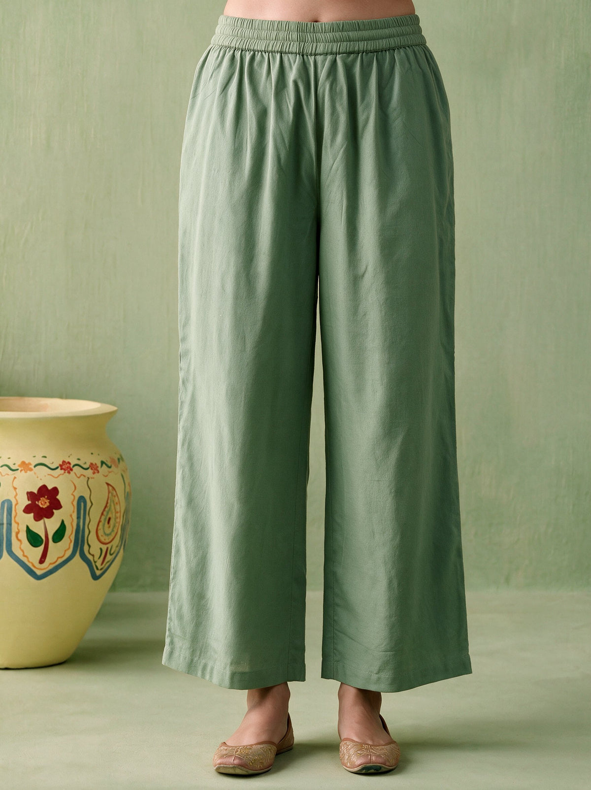Juniper Women Sagegreen Kurta & Pant