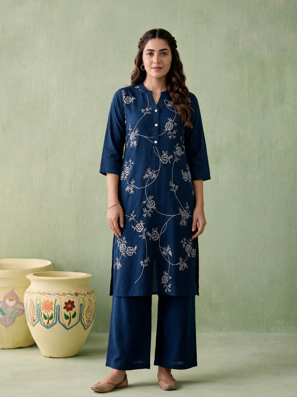 Juniper Women Teal Kurta & Pant