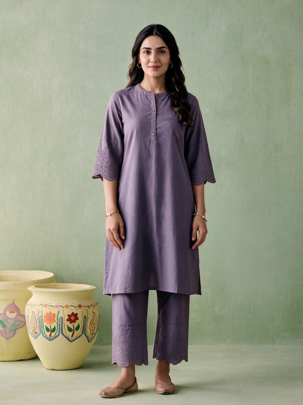 Juniper Women Dustyplum Kurta & Pant