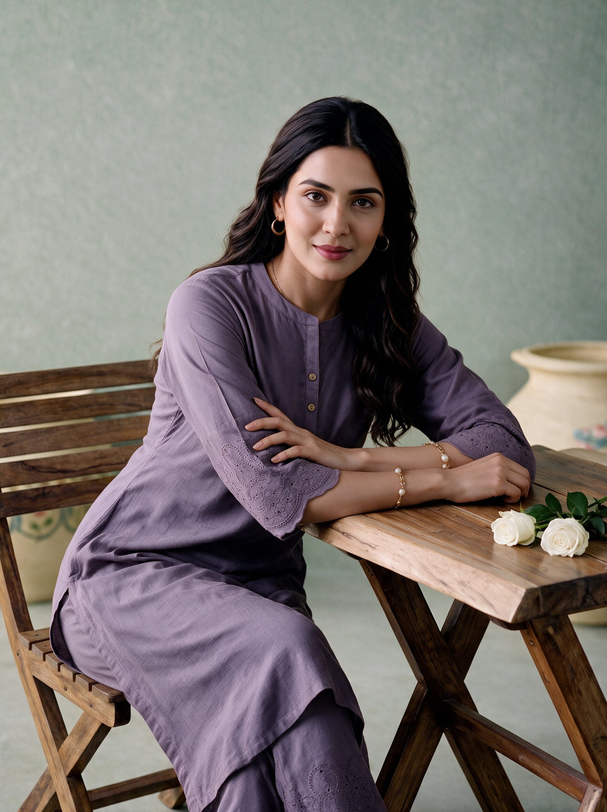 Juniper Women Dustyplum Kurta & Pant