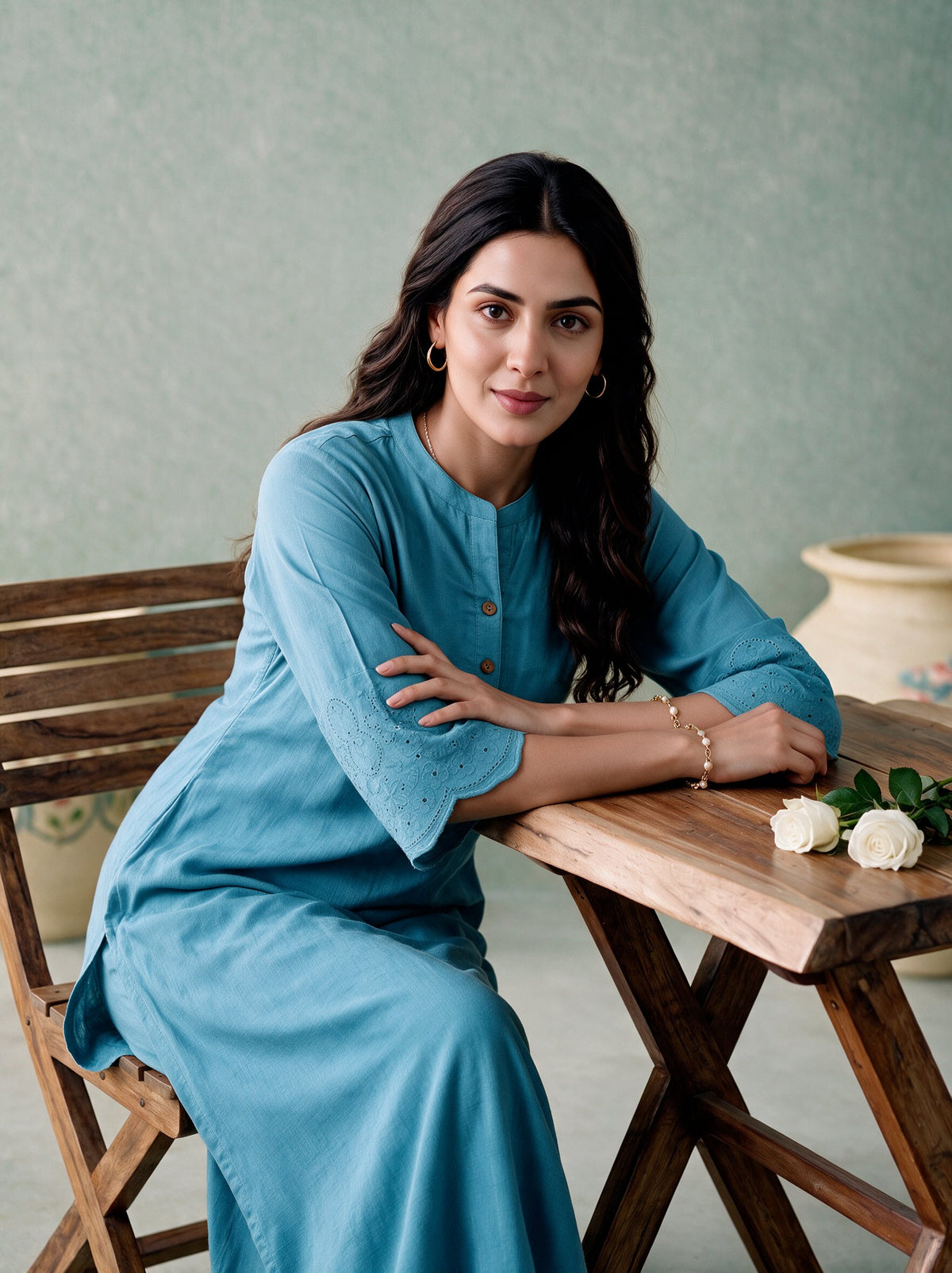 Juniper Women Powderblue Kurta & Pant