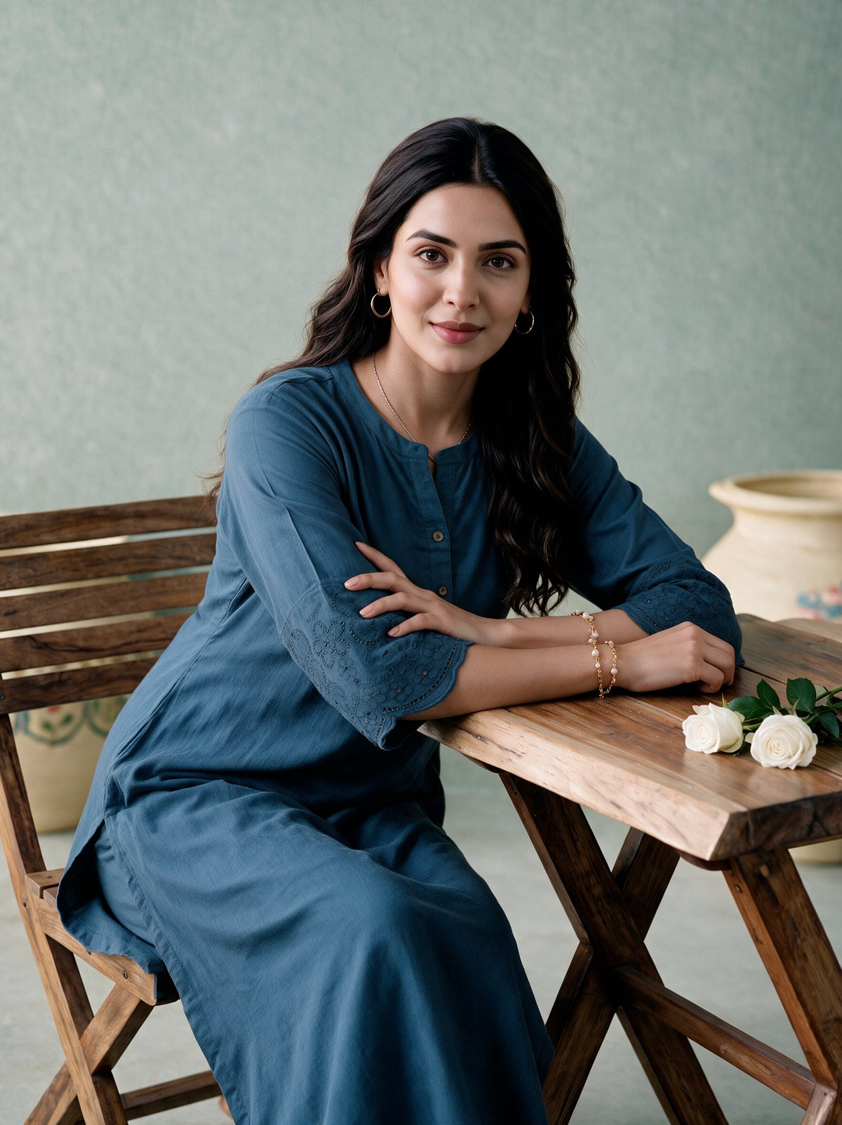 Juniper Women Steelblue Kurta & Pant