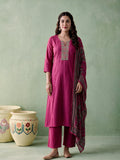Juniper Women Magenta Kurta Pant & Dupatta