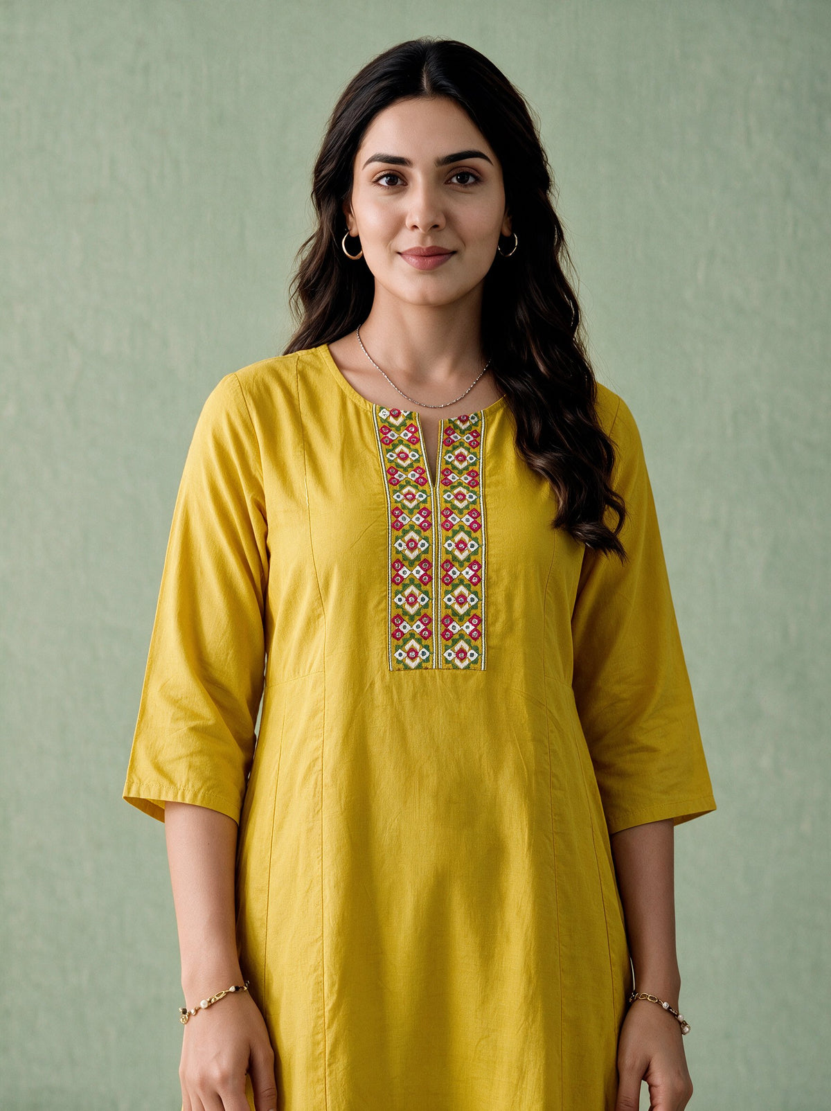 Juniper Women Gold Kurta & Pant