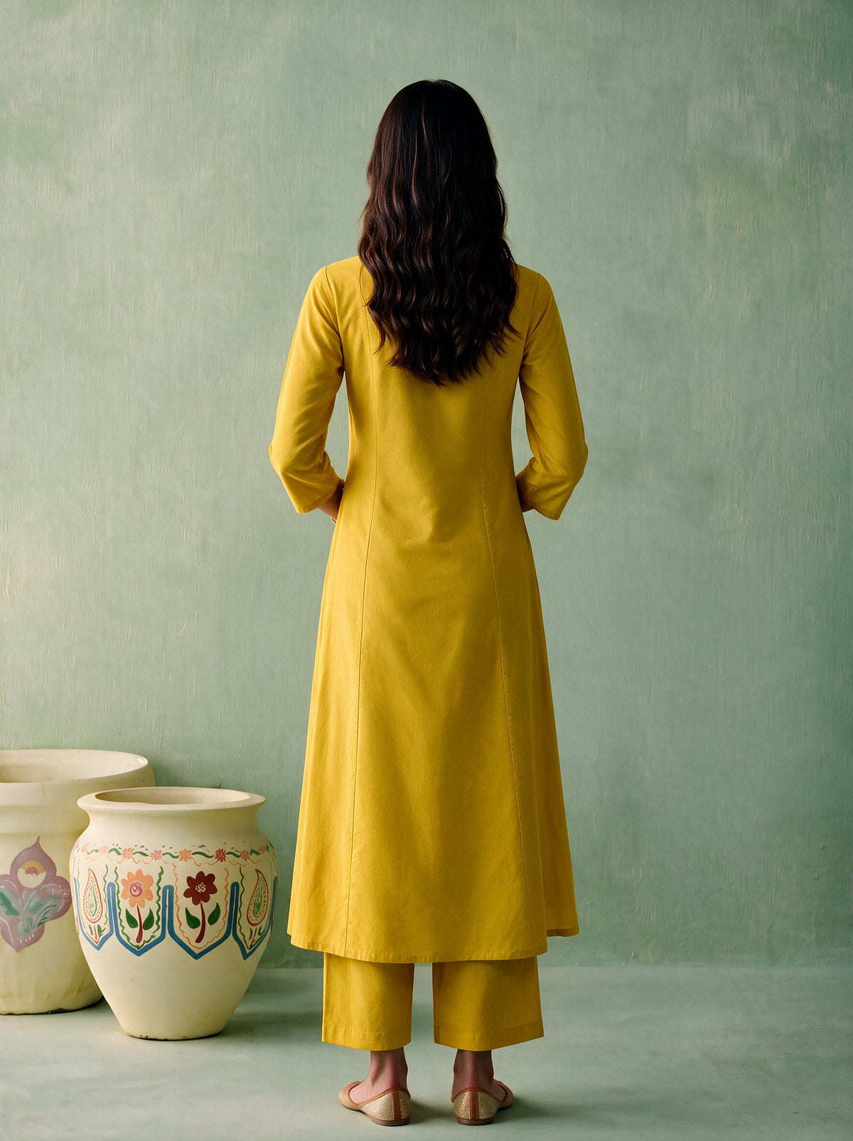 Juniper Women Gold Kurta & Pant