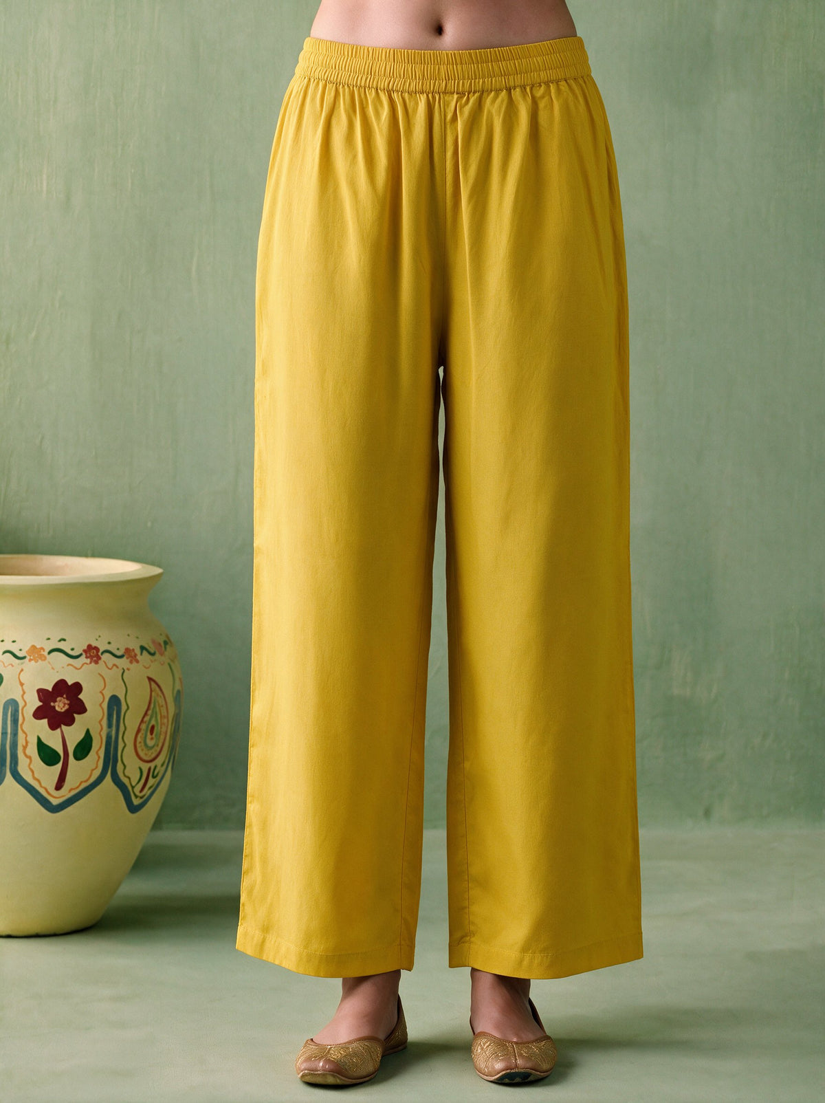 Juniper Women Gold Kurta & Pant