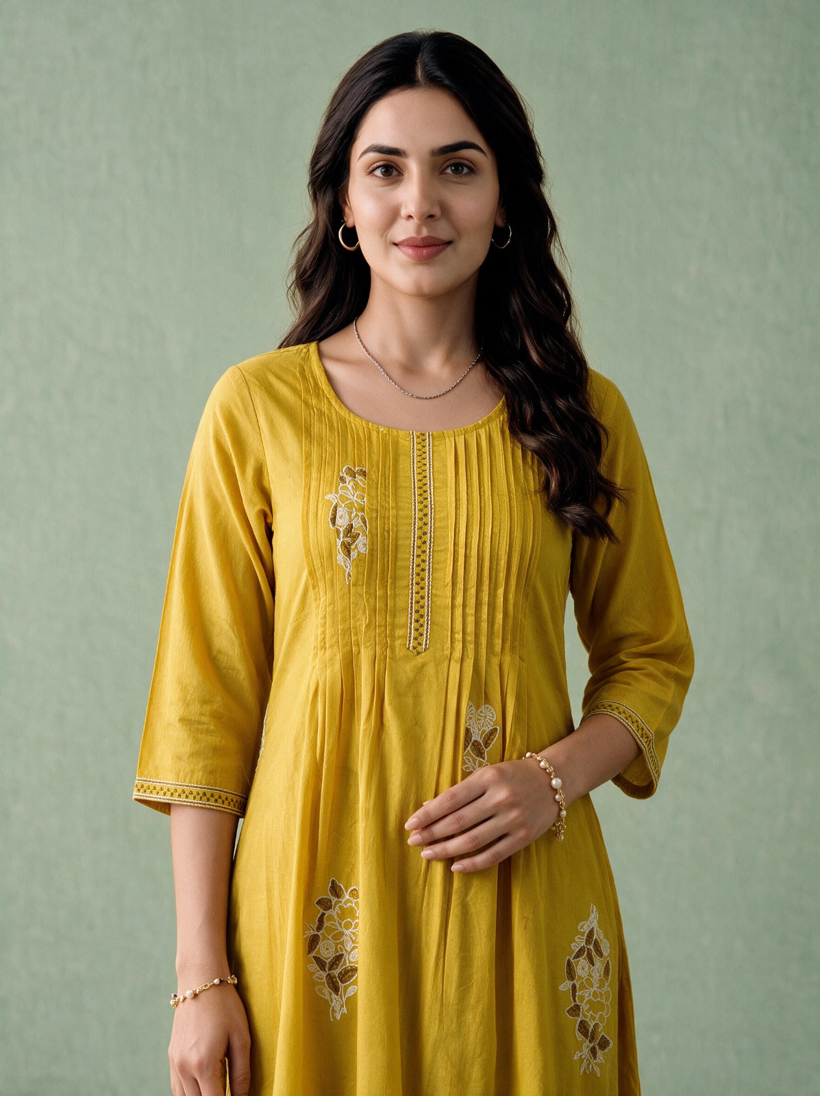 Juniper Women Gold Kurta & Pant