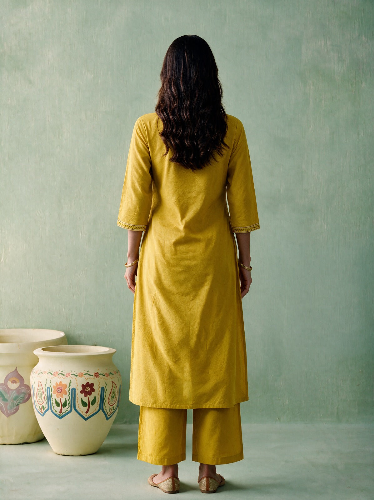 Juniper Women Gold Kurta & Pant