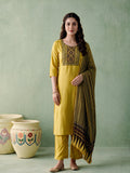Juniper Women Gold Kurta Pant & Dupatta
