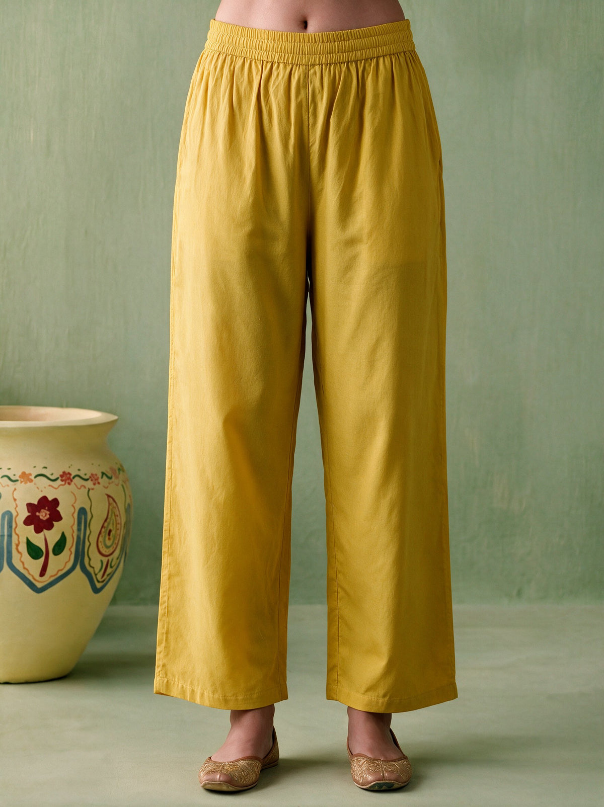 Juniper Women Gold Kurta Pant & Dupatta