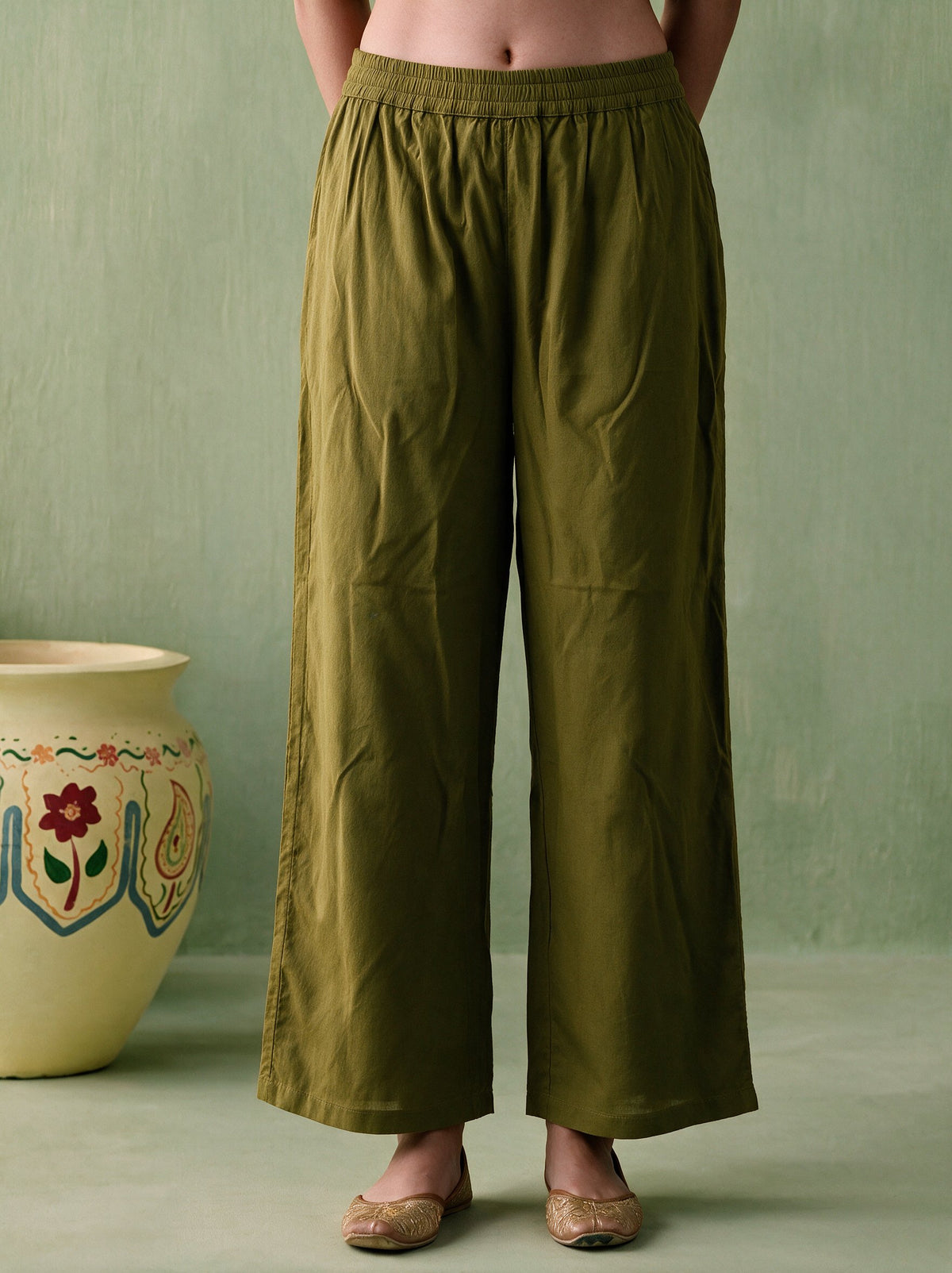 Juniper Women Olive Kurta Pant & Dupatta