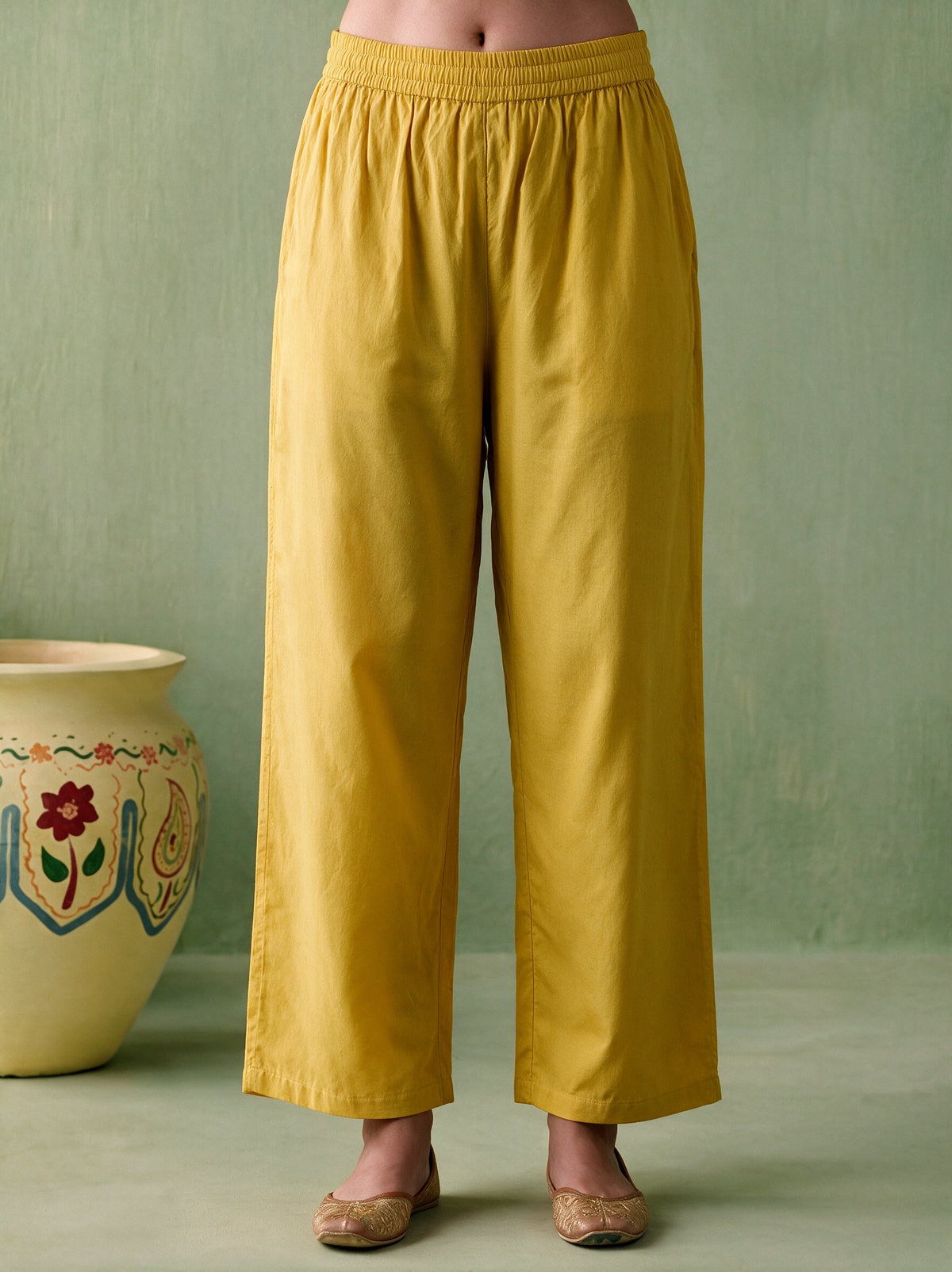 Juniper Women Gold Kurta Pant & Dupatta