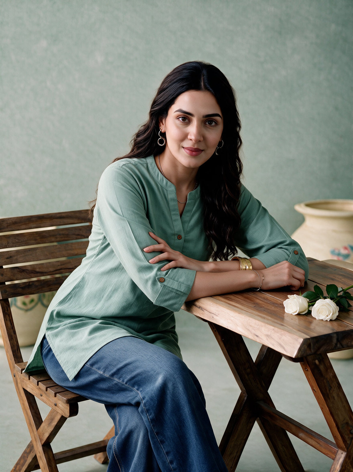 Juniper Women Sagegreen Tunic