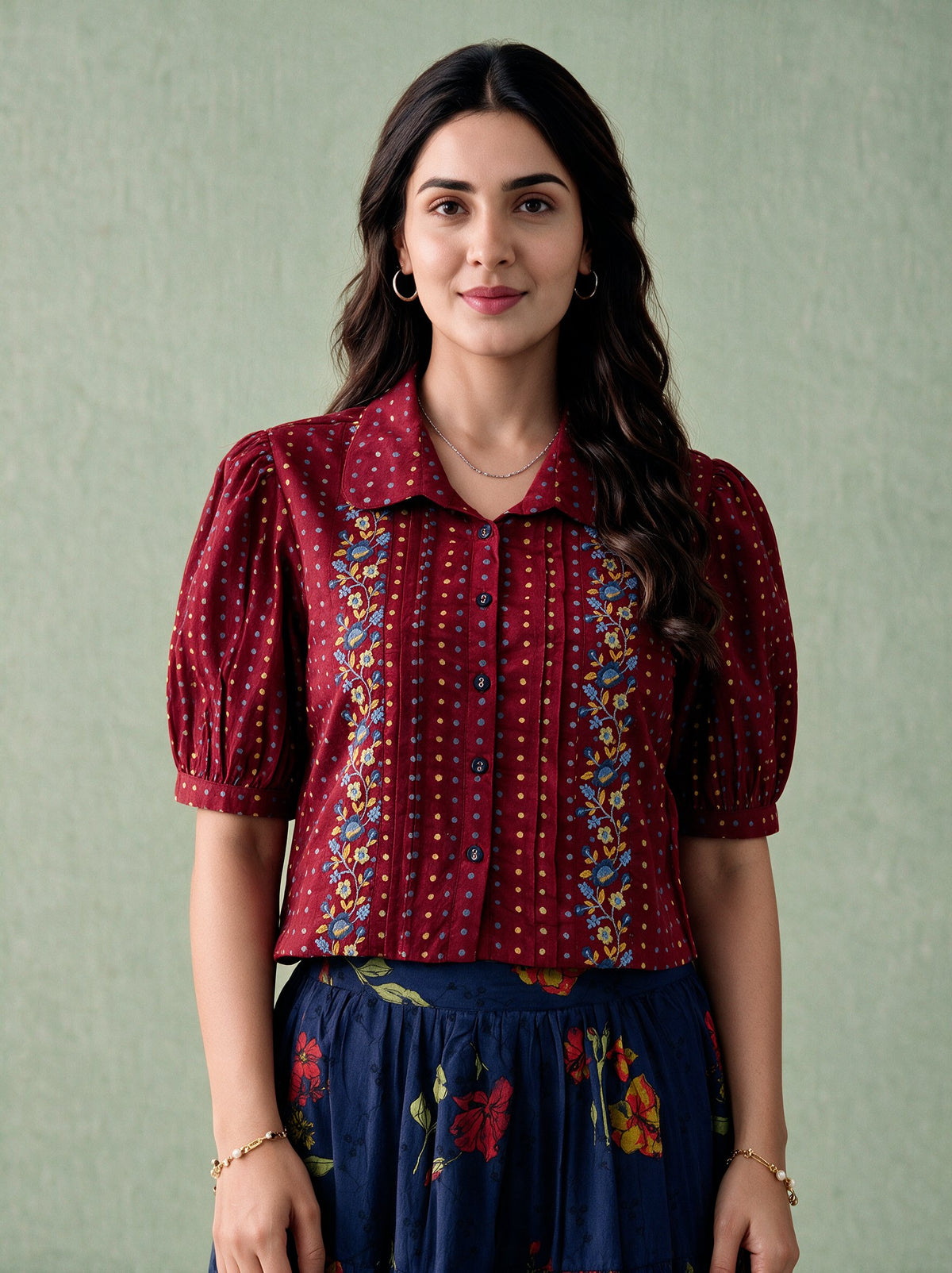 Juniper Women MAROON & INDIGO TOP SKIRT