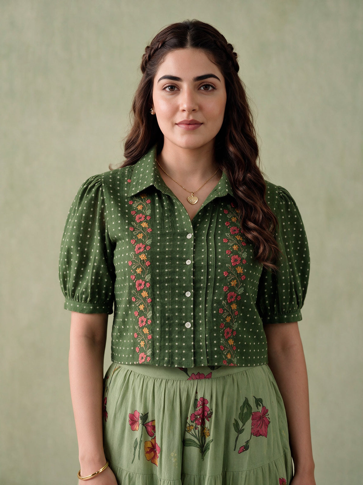 Juniper Women Olive & Pistagreen Top & Skirt
