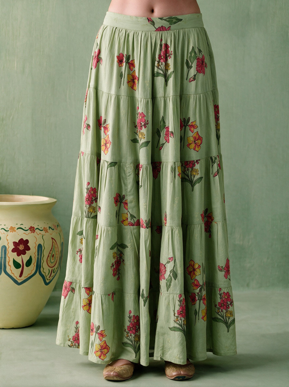 Juniper Women Olive & Pistagreen Top & Skirt