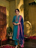 Juniper Women Turquoise Kurta Pant & Dupatta
