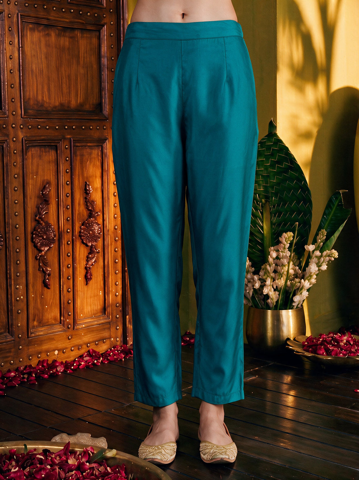 Juniper Women Turquoise Kurta Pant & Dupatta