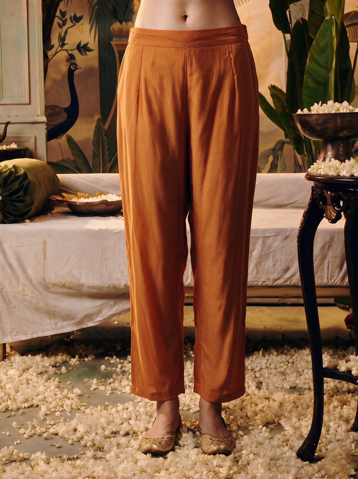 Juniper Women Orange Kurta Pant & Dupatta