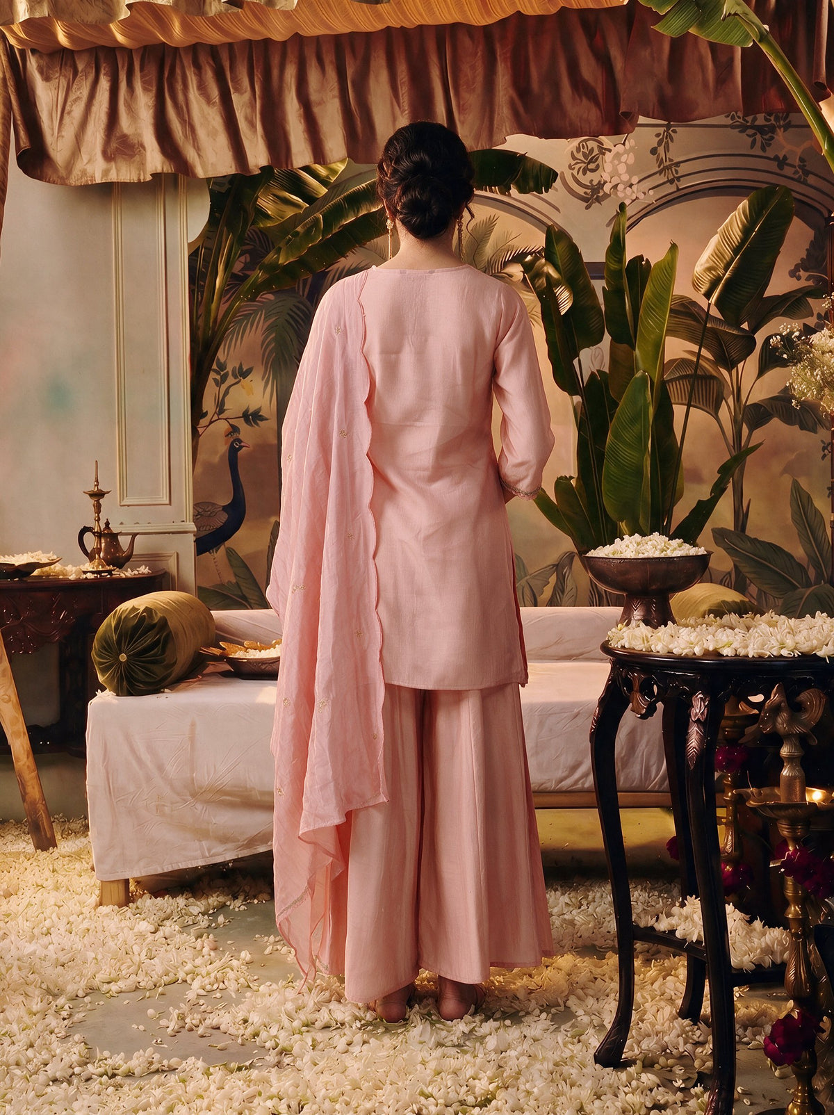 Juniper Women Onionpink Kurta Sharara & Dupatta